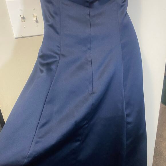 Jessica McClintock Gunne Sax Vintage Midnight Blue Strapless Prom Dress Gown 12 - Picture 6 of 12